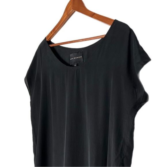 Dona Monroe Black Silk Shift Dress Tunic - Picture 3 of 7